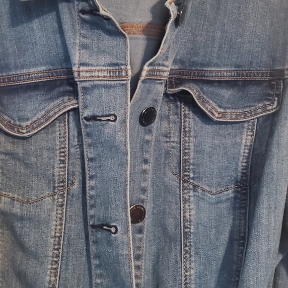 Lane Bryant Long Denim Jean Jacket Sz 16 - Picture 11 of 12